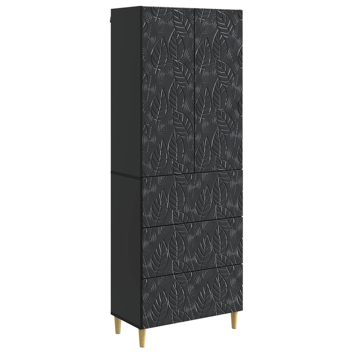 Skab Sæt 2 pcs Sort 66 x 34,5 x 90 cm Konstrueret træ