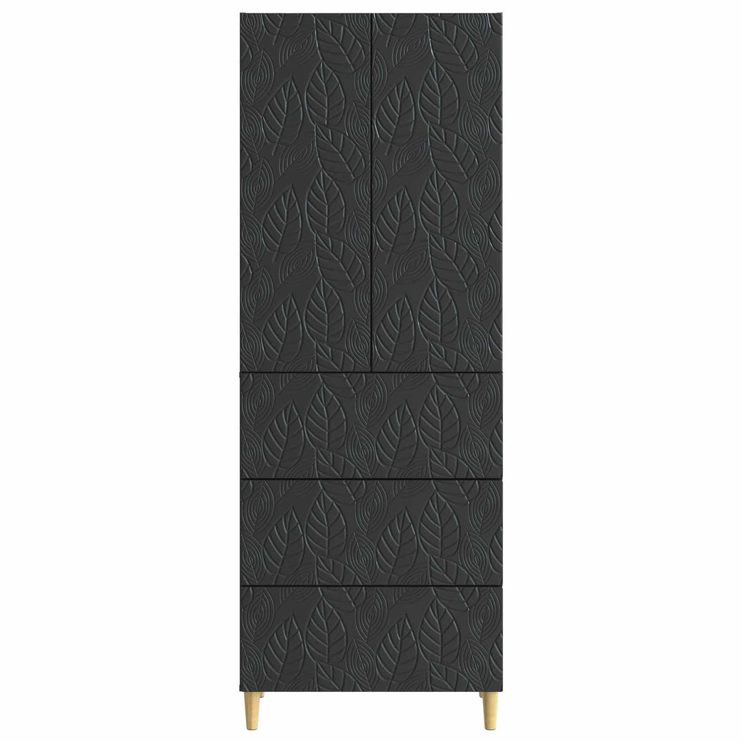 Skab Sæt 2 pcs Sort 66 x 34,5 x 90 cm Konstrueret træ