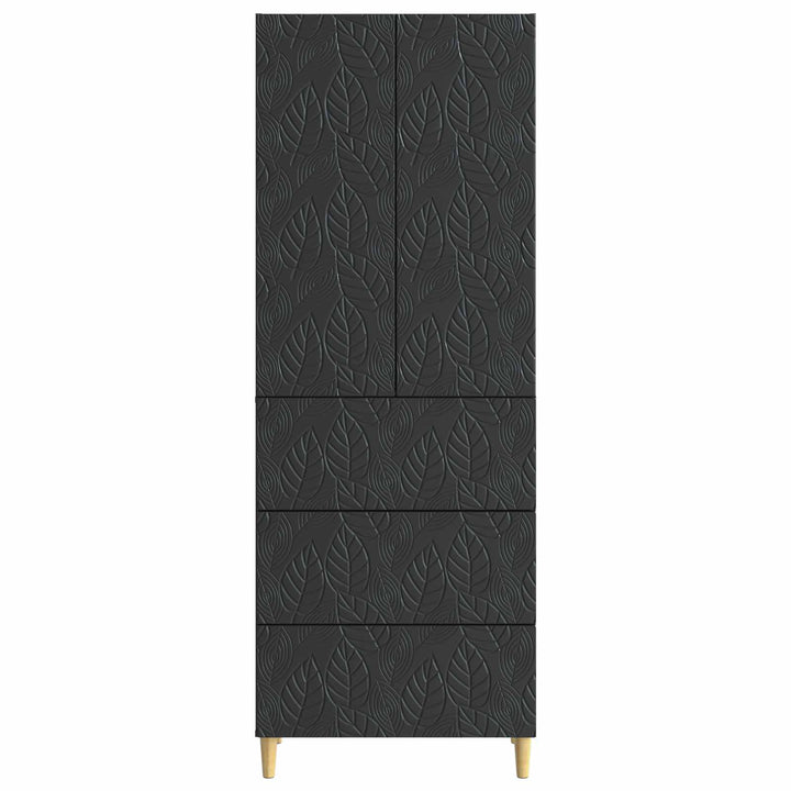 Skab Sæt 2 pcs Sort 66 x 34,5 x 90 cm Konstrueret træ
