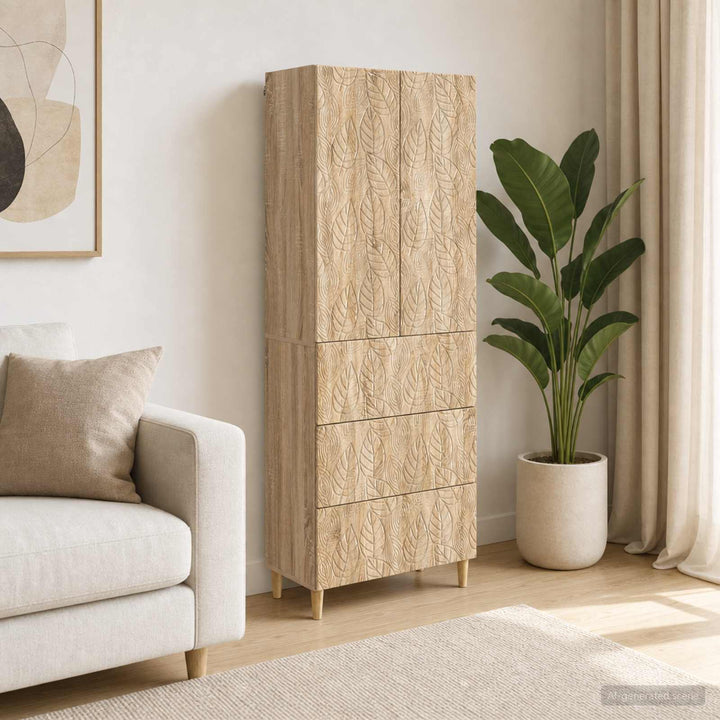 Skab Sæt 2 pcs Sonoma-eg 66 x 34,5 x 90 cm Konstrueret træ