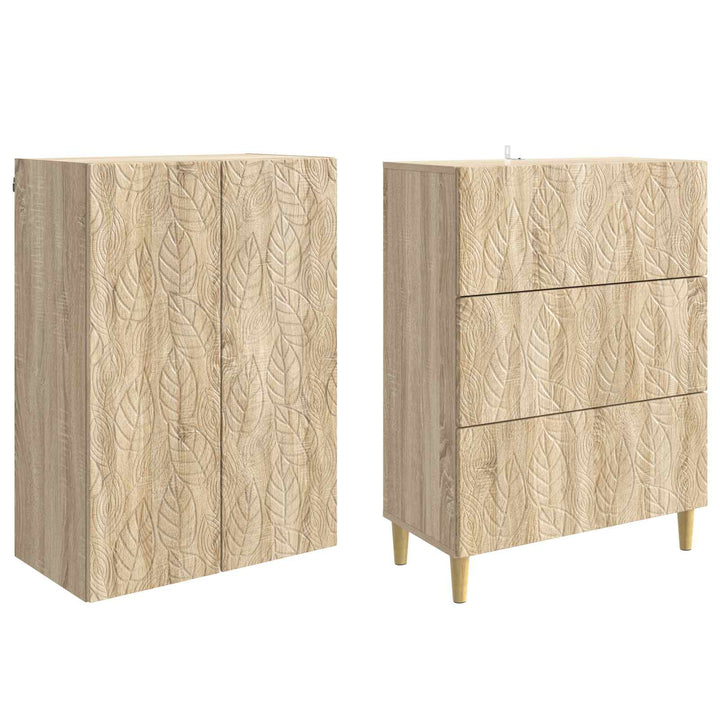 Skab Sæt 2 pcs Sonoma-eg 66 x 34,5 x 90 cm Konstrueret træ