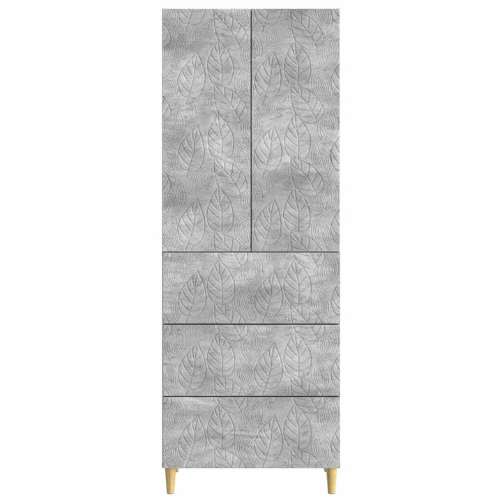 Skab Sæt 2 pcs Betongrå 66 x 34,5 x 90 cm Konstrueret træ