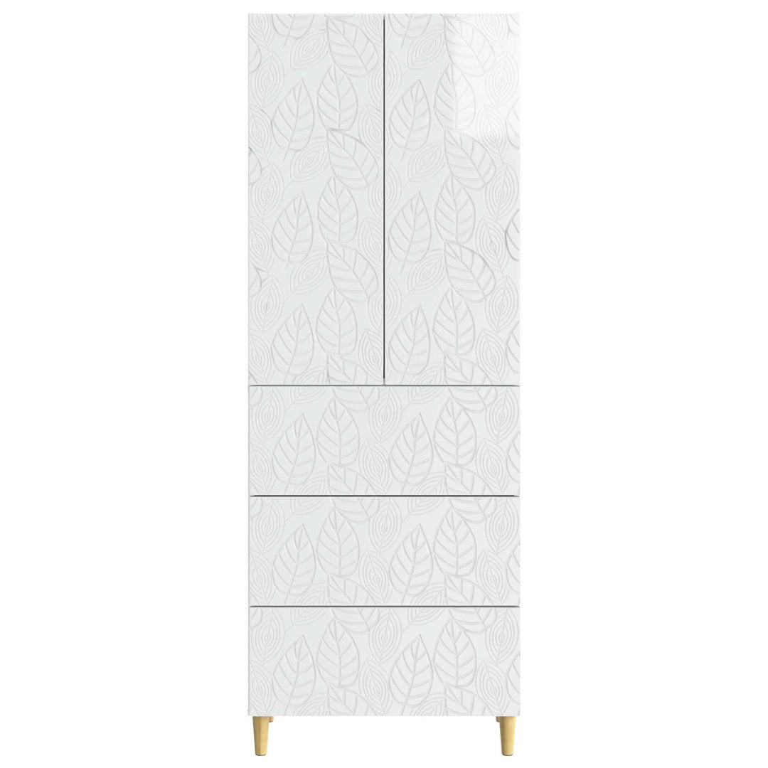Skab Sæt 2 pcs Hvid højglans 66 x 34,5 x 90 cm Konstrueret træ