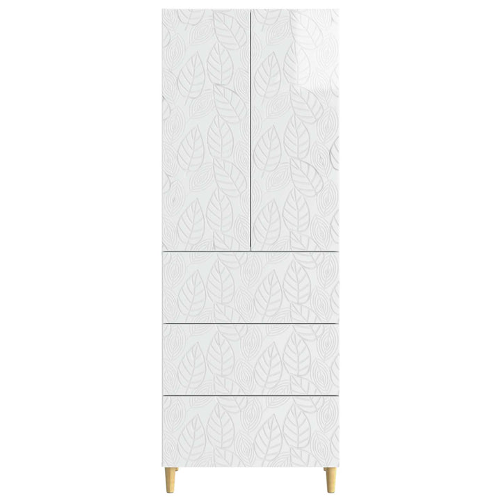 Skab Sæt 2 pcs Hvid højglans 66 x 34,5 x 90 cm Konstrueret træ