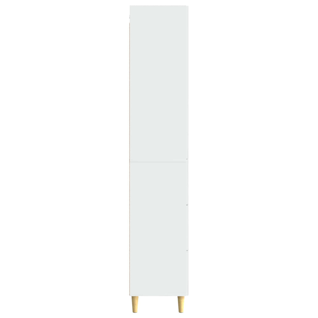 Skab Sæt 2 pcs Hvid højglans 66 x 34,5 x 90 cm Konstrueret træ