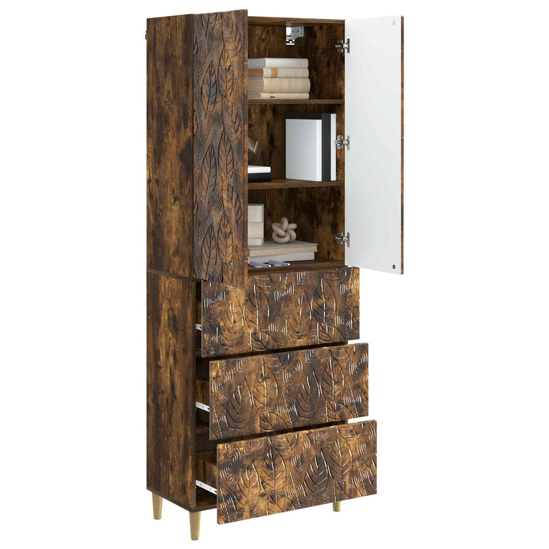 Skab Sæt 2 stk. 66 x 34,5 x 90 cm Konstrueret træ Røget eg