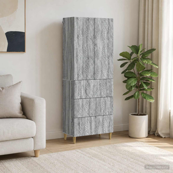 Skab Sæt 2 stk. 66 x 34,5 x 90 cm Konstrueret træ Grå Sonoma
