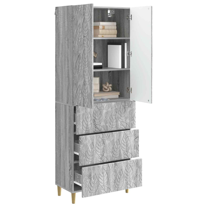Skab Sæt 2 stk. 66 x 34,5 x 90 cm Konstrueret træ Grå Sonoma