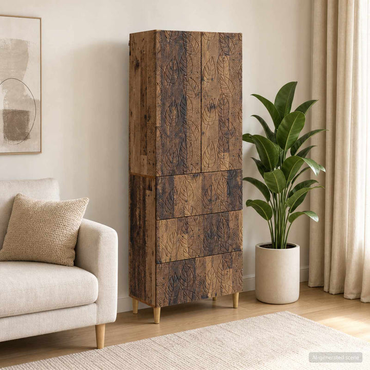 Skab Sæt 2 pcs Gammelt træ 66 x 34,5 x 90 cm Konstrueret træ