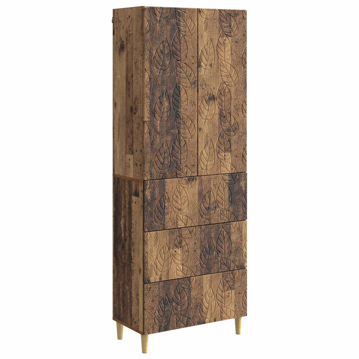 Skab Sæt 2 pcs Gammelt træ 66 x 34,5 x 90 cm Konstrueret træ