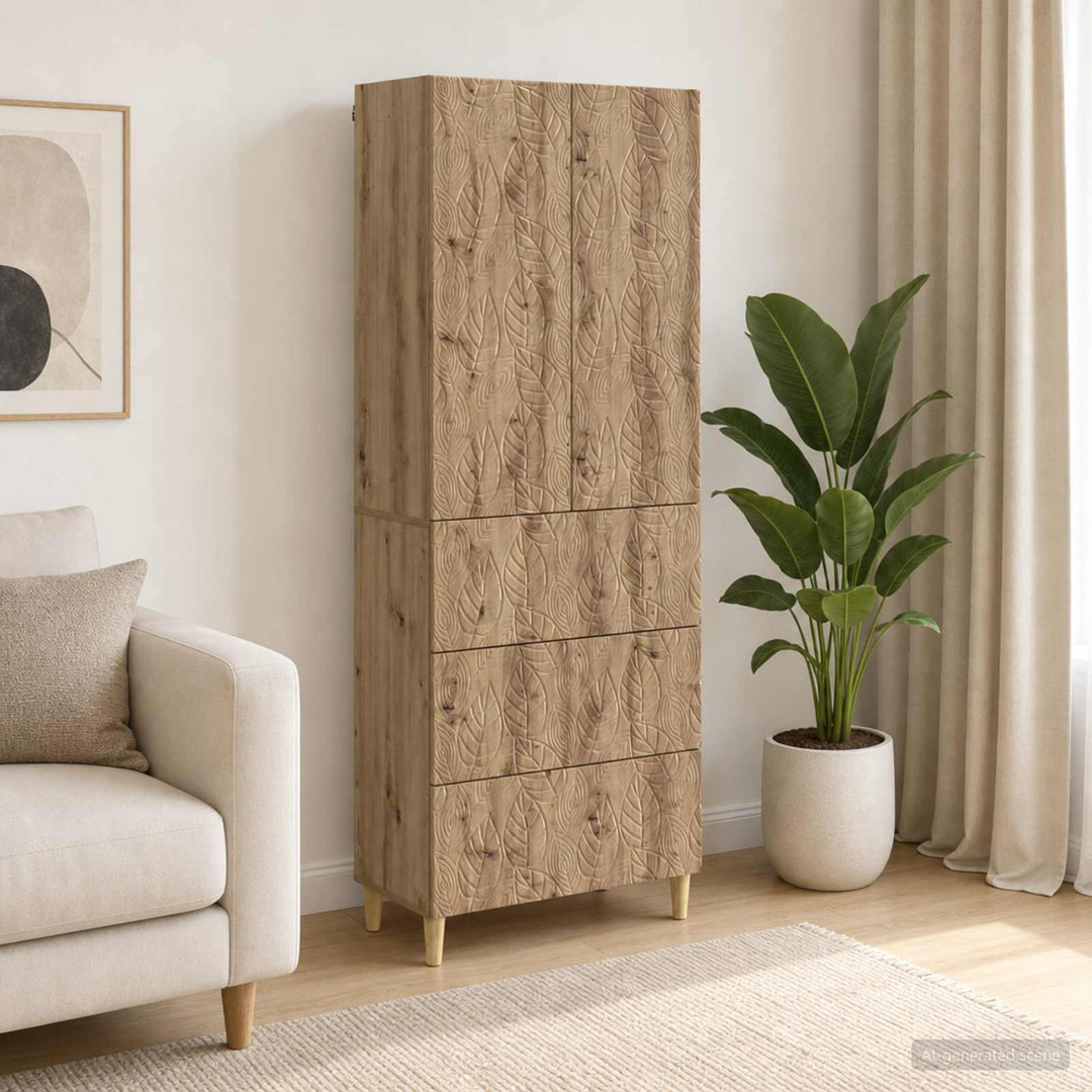 Skab Sæt 2 stk. 66 x 34,5 x 90 cm Konstrueret træ Artisan-eg
