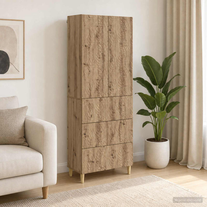 Skab Sæt 2 stk. 66 x 34,5 x 90 cm Konstrueret træ Artisan-eg