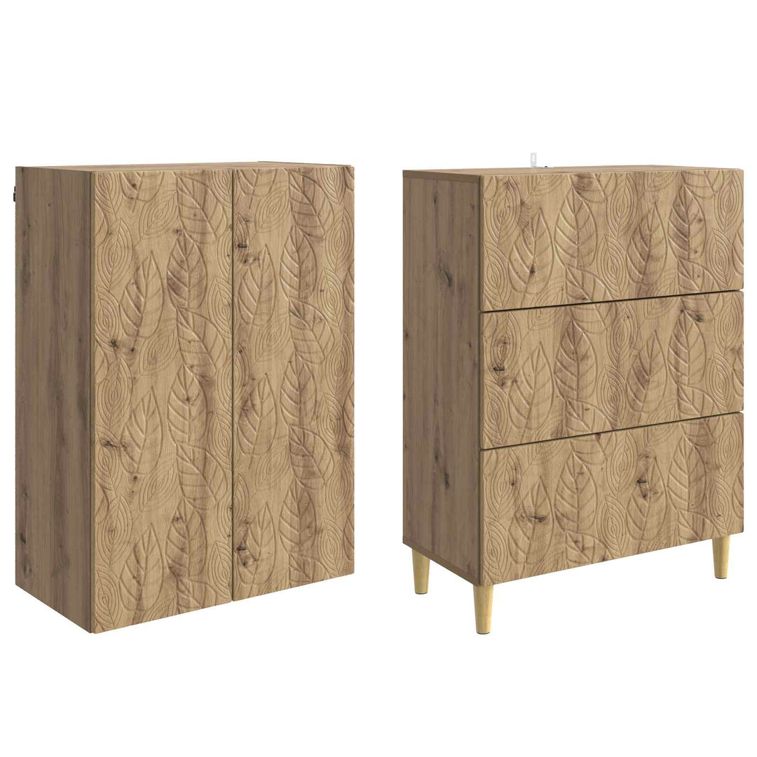 Skab Sæt 2 stk. 66 x 34,5 x 90 cm Konstrueret træ Artisan-eg