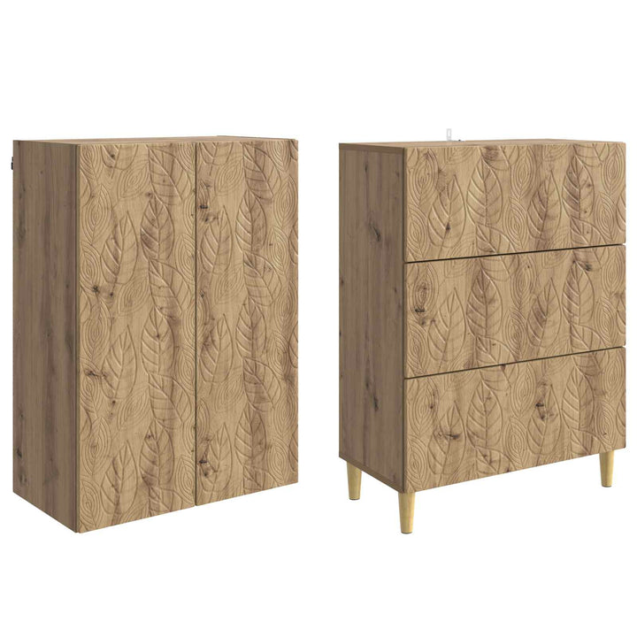 Skab Sæt 2 stk. 66 x 34,5 x 90 cm Konstrueret træ Artisan-eg