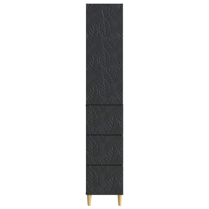 Skab Sæt 2 pcs Sort 33 x 34,5 x 90 cm Konstrueret træ