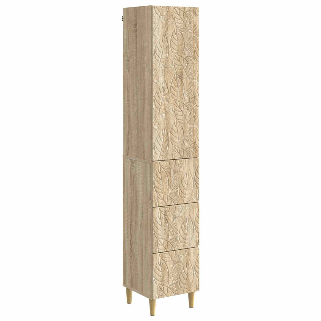 Skab Sæt 2 pcs Sonoma-eg 33 x 34,5 x 90 cm Konstrueret træ