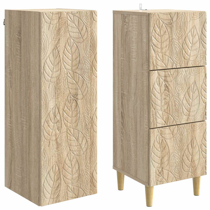 Skab Sæt 2 pcs Sonoma-eg 33 x 34,5 x 90 cm Konstrueret træ