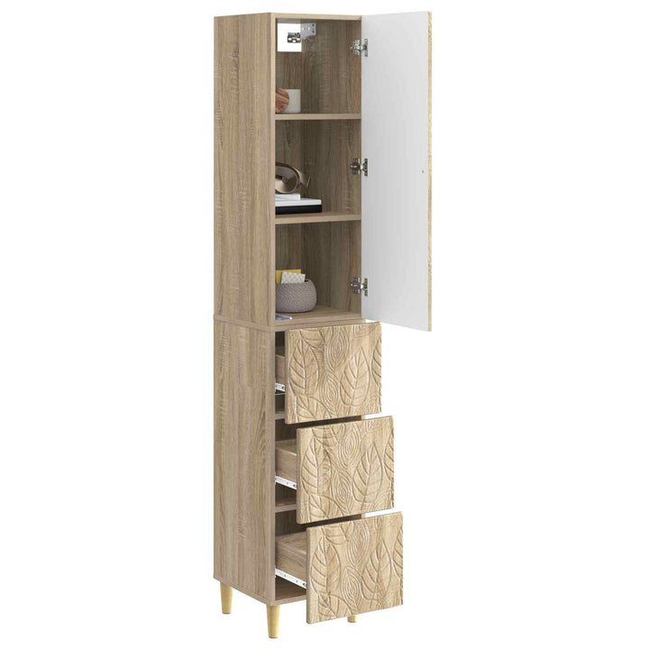 Skab Sæt 2 pcs Sonoma-eg 33 x 34,5 x 90 cm Konstrueret træ