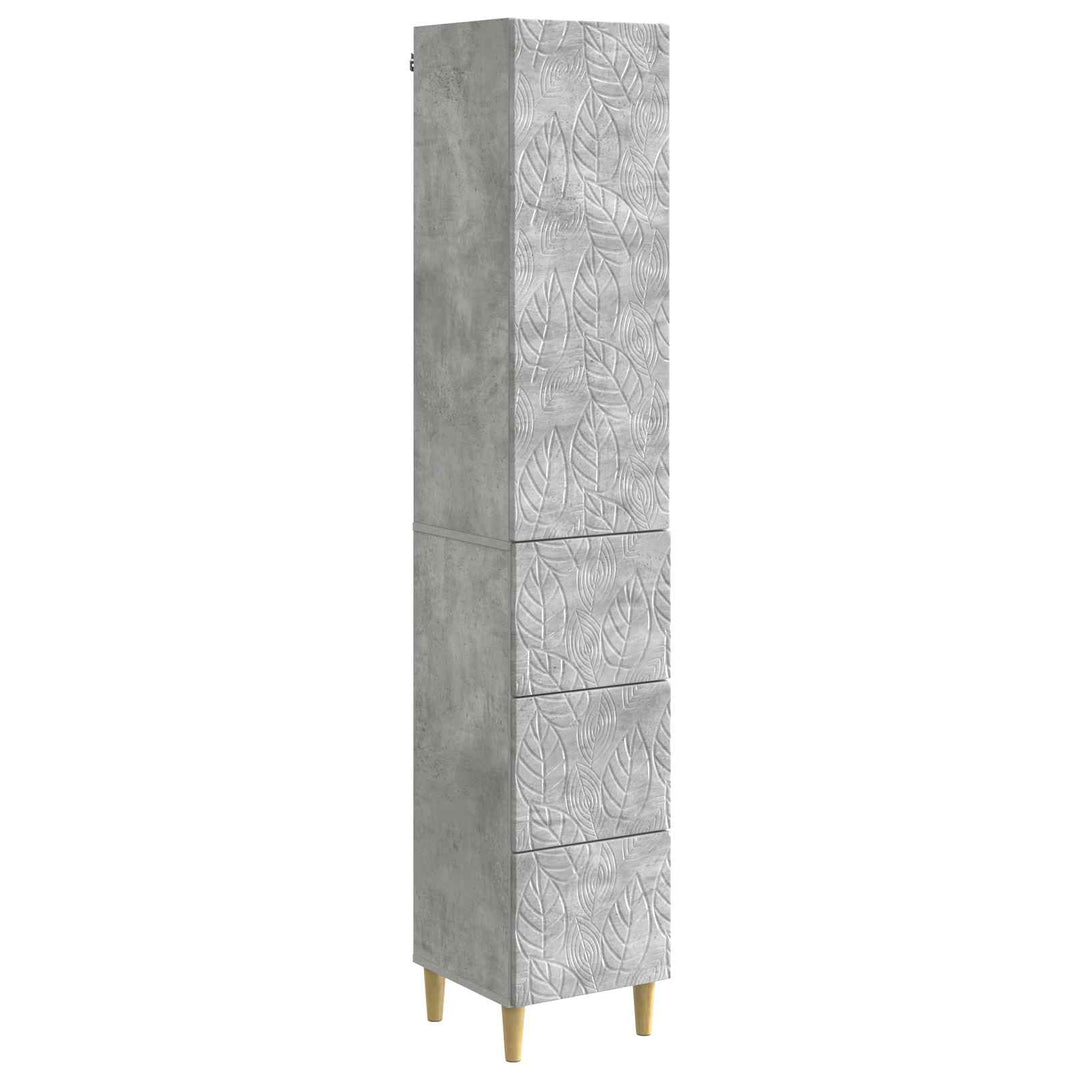 Skab Sæt 2 pcs Betongrå 33 x 34,5 x 90 cm Konstrueret træ