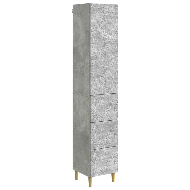 Skab Sæt 2 pcs Betongrå 33 x 34,5 x 90 cm Konstrueret træ