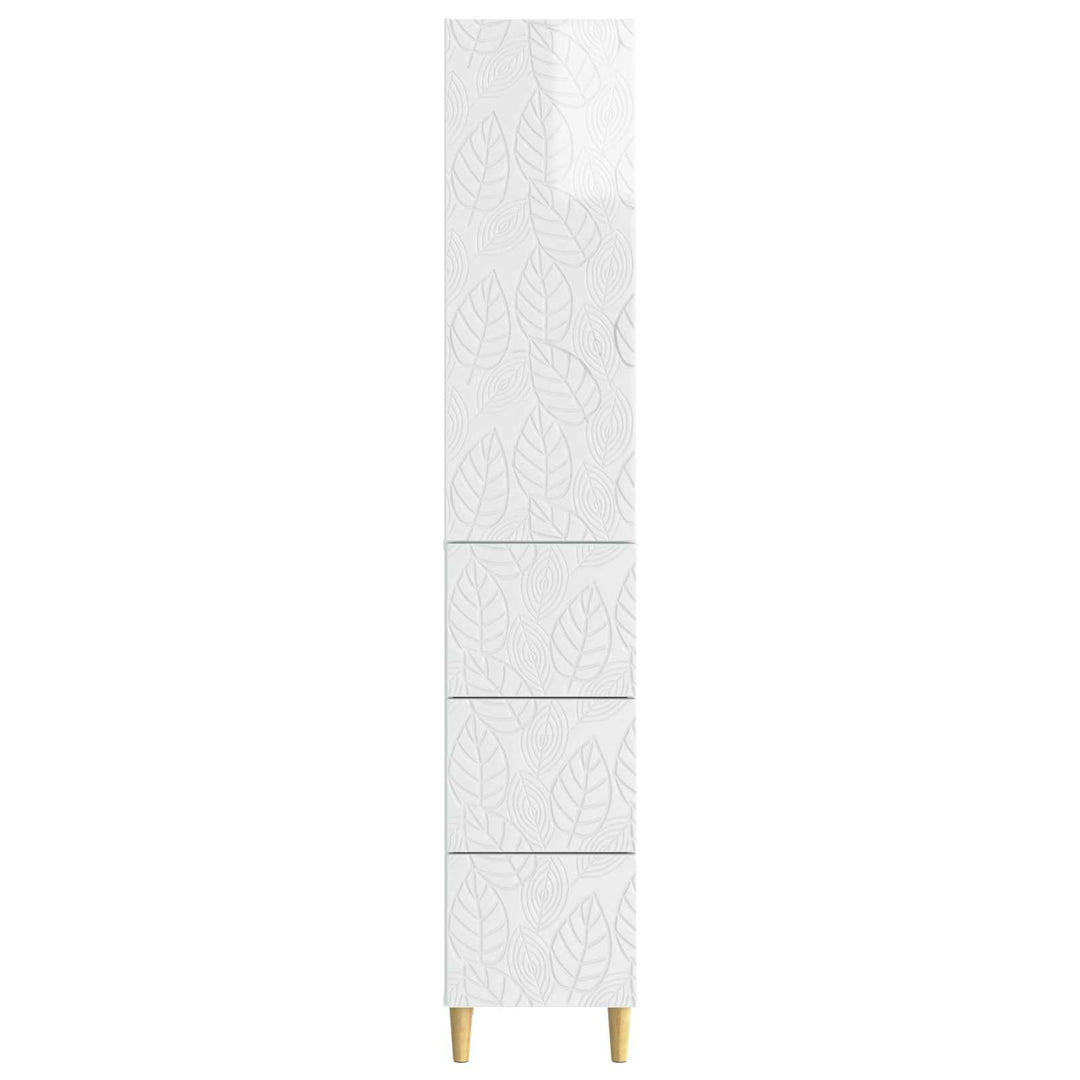 Skab Sæt 2 pcs Hvid højglans 33 x 34,5 x 90 cm Konstrueret træ