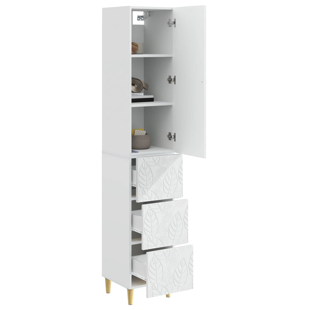 Skab Sæt 2 pcs Hvid højglans 33 x 34,5 x 90 cm Konstrueret træ