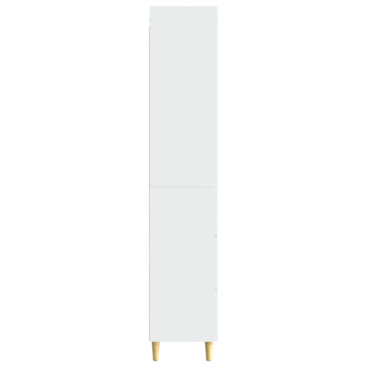Skab Sæt 2 pcs Hvid højglans 33 x 34,5 x 90 cm Konstrueret træ