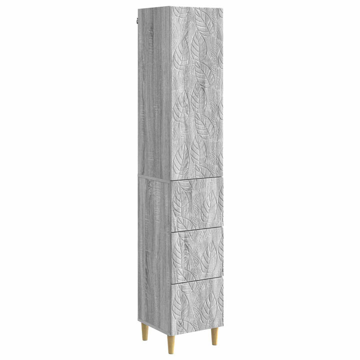 Skab Sæt 2 pcs Grå Sonoma 33 x 34,5 x 90 cm Konstrueret træ