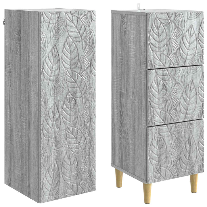 Skab Sæt 2 pcs Grå Sonoma 33 x 34,5 x 90 cm Konstrueret træ