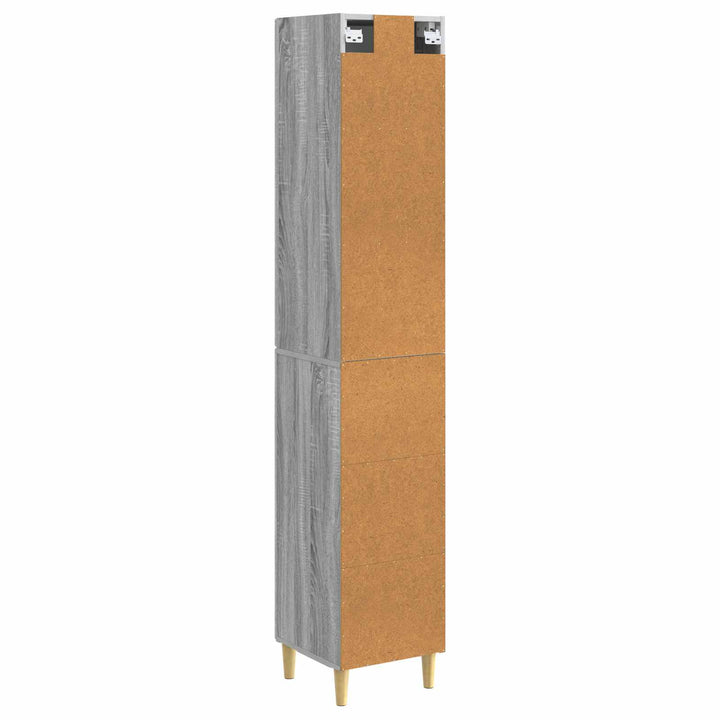 Skab Sæt 2 pcs Grå Sonoma 33 x 34,5 x 90 cm Konstrueret træ