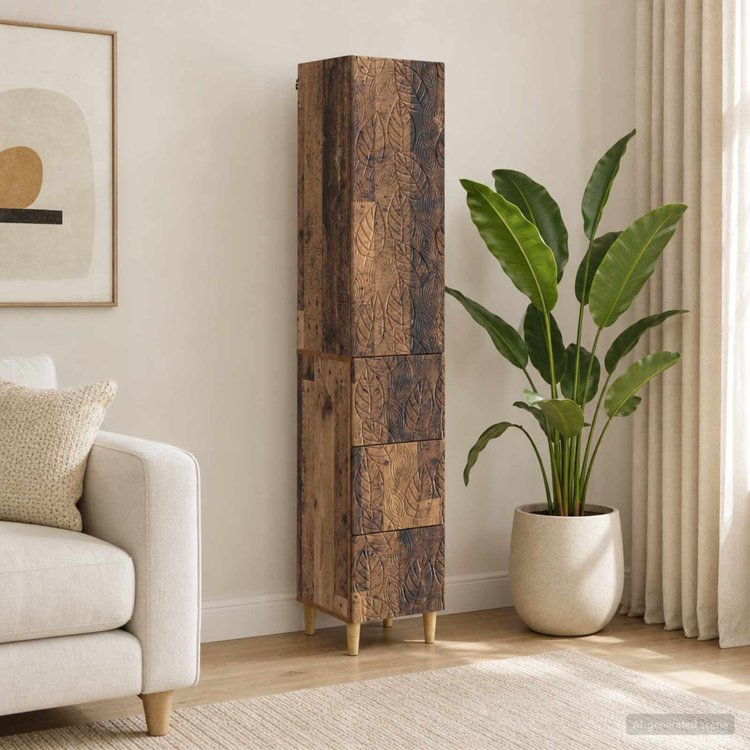 Skab Sæt 2 pcs Gammelt træ 33 x 34,5 x 90 cm Konstrueret træ