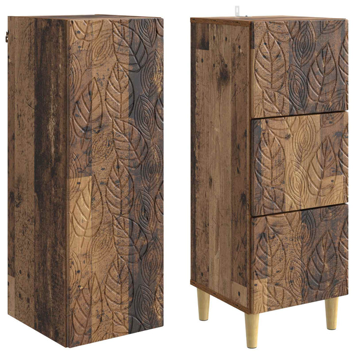 Skab Sæt 2 pcs Gammelt træ 33 x 34,5 x 90 cm Konstrueret træ