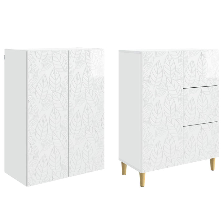 2 pcs Hvid højglans