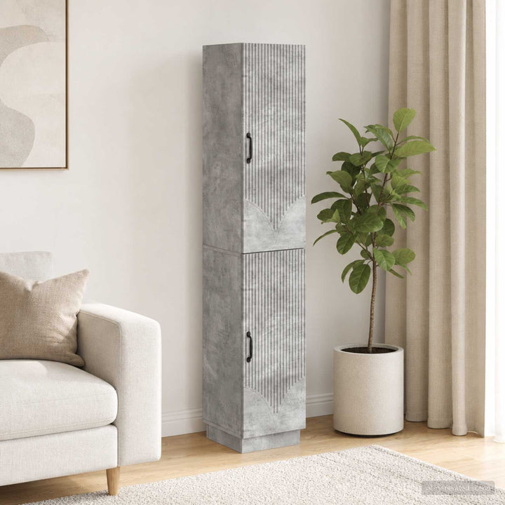 Skab Sæt 2 stk. Betongrå Konstrueret træ