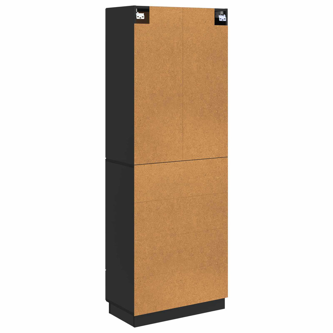Skab Sæt 2 pcs Sort 66 x 34,5 x 87 cm Konstrueret træ