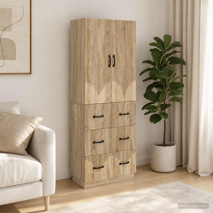 Skab Sæt 2 pcs Sonoma-eg 66 x 34,5 x 87 cm Konstrueret træ