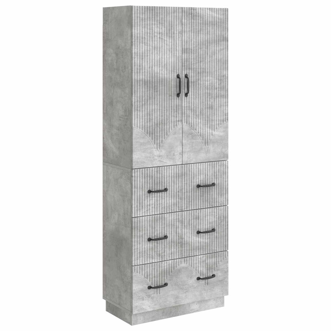 Skab Sæt 2 pcs Betongrå 66 x 34,5 x 87 cm Konstrueret træ