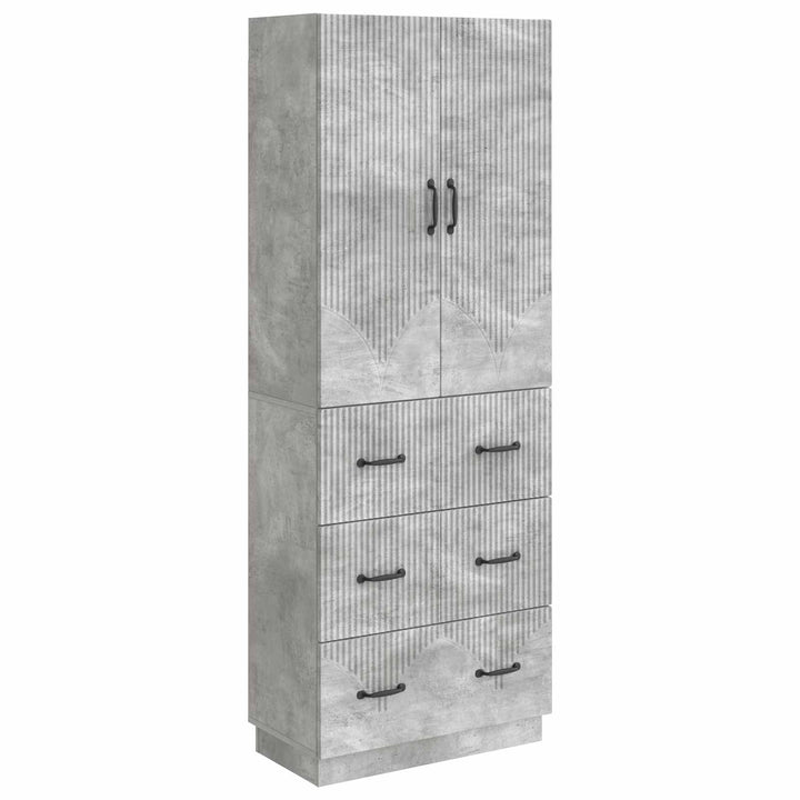 Skab Sæt 2 pcs Betongrå 66 x 34,5 x 87 cm Konstrueret træ