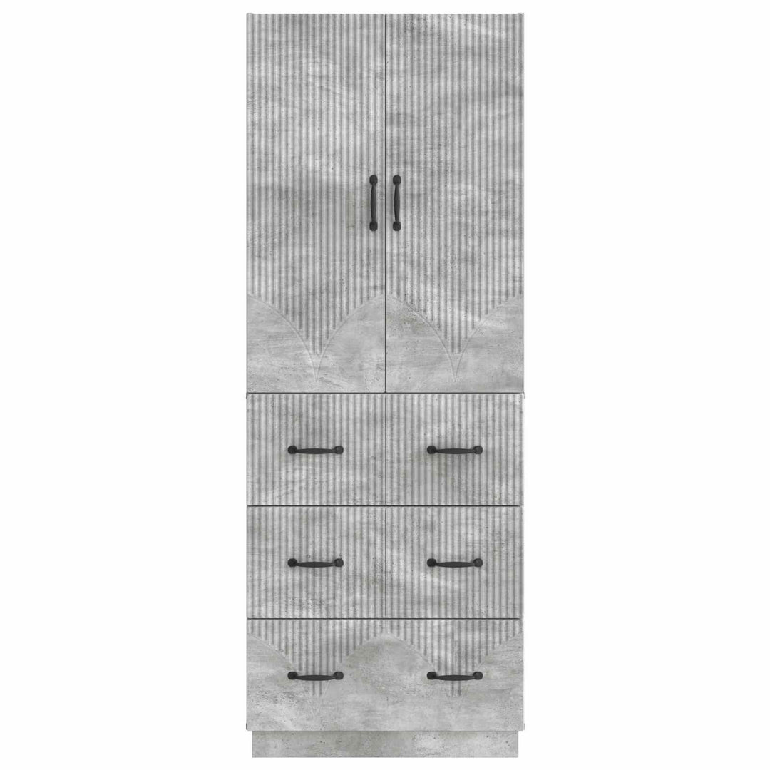 Skab Sæt 2 pcs Betongrå 66 x 34,5 x 87 cm Konstrueret træ
