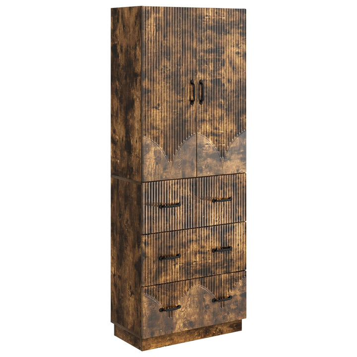 Skab Sæt 2 stk. 66 x 34,5 x 87 cm Konstrueret træ Røget eg