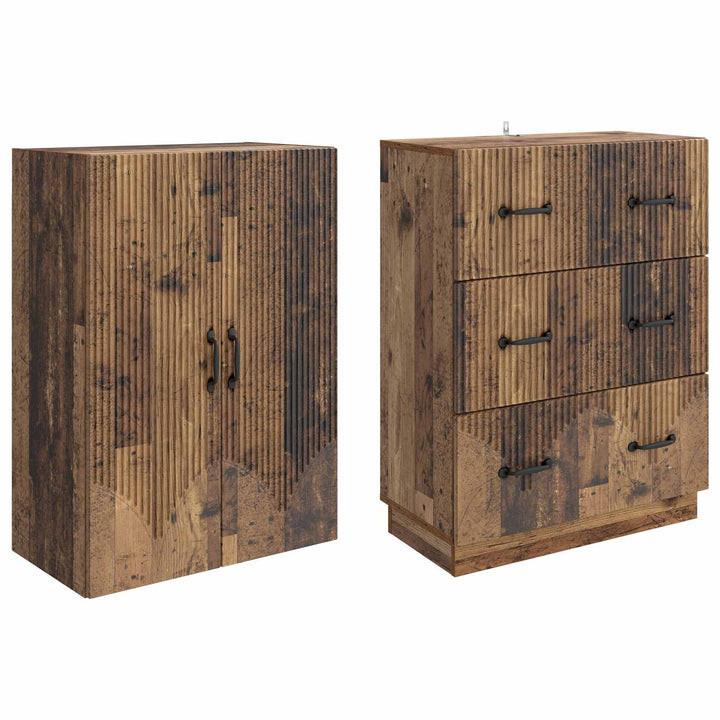 Skab Sæt 2 pcs Gammelt træ 66 x 34,5 x 87 cm Konstrueret træ