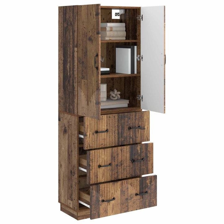 Skab Sæt 2 pcs Gammelt træ 66 x 34,5 x 87 cm Konstrueret træ
