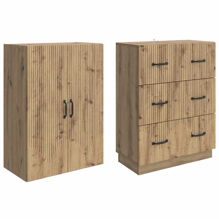 Skab Sæt 2 stk. 66 x 34,5 x 87 cm Konstrueret træ Artisan-eg