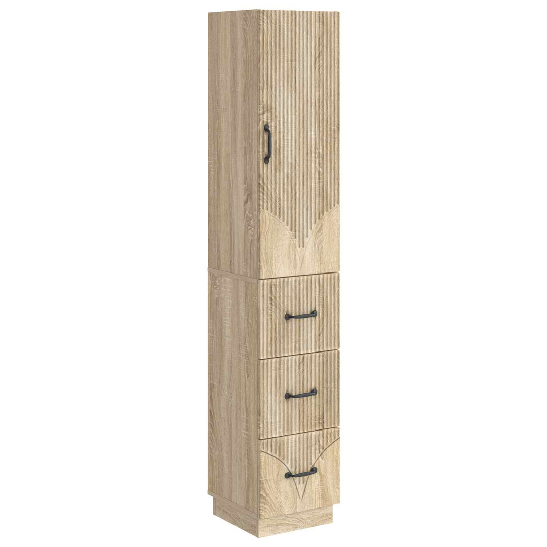 Skab Sæt 2 pcs Sonoma-eg 33 x 34,5 x 87 cm Konstrueret træ