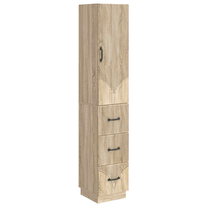 Skab Sæt 2 pcs Sonoma-eg 33 x 34,5 x 87 cm Konstrueret træ