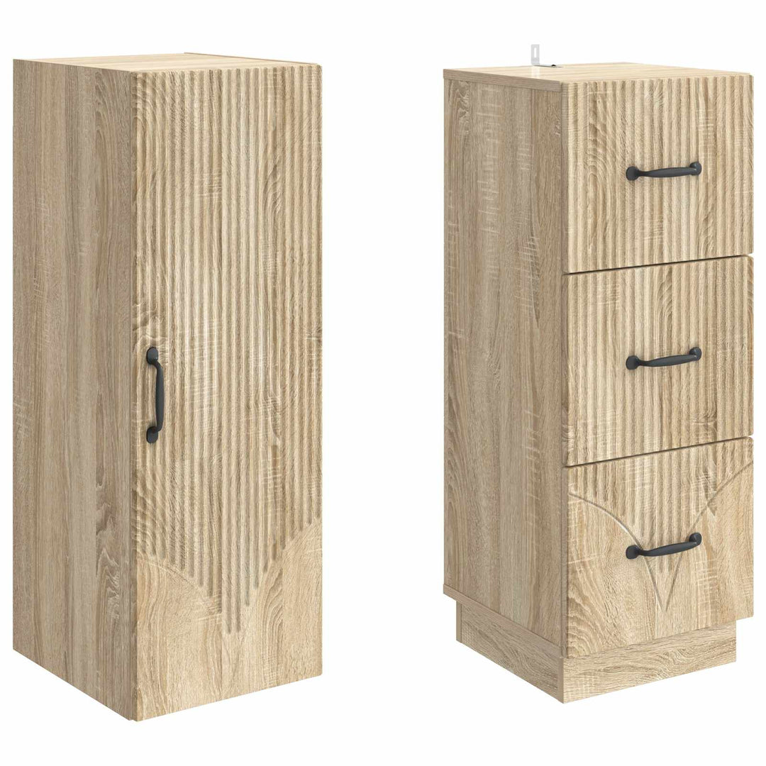Skab Sæt 2 pcs Sonoma-eg 33 x 34,5 x 87 cm Konstrueret træ
