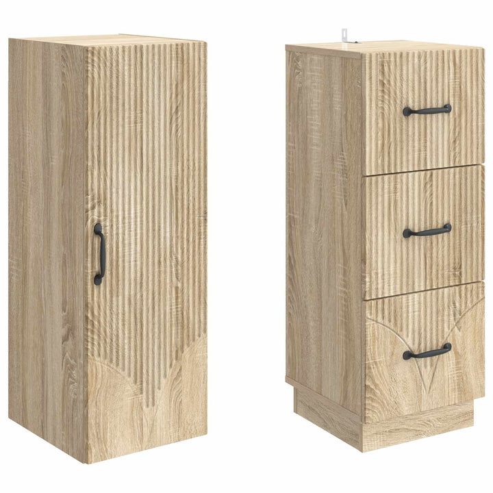 Skab Sæt 2 pcs Sonoma-eg 33 x 34,5 x 87 cm Konstrueret træ