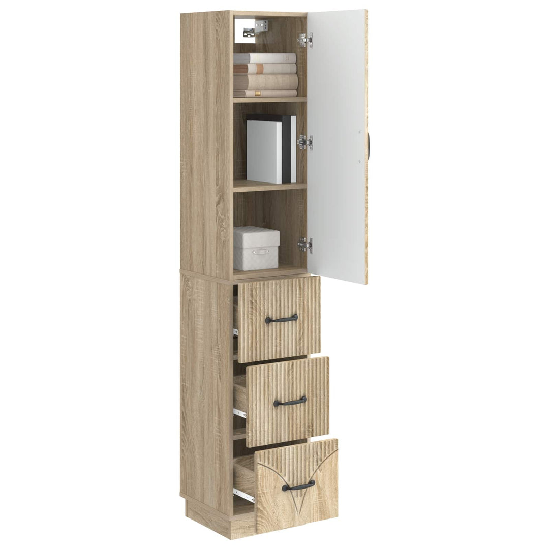Skab Sæt 2 pcs Sonoma-eg 33 x 34,5 x 87 cm Konstrueret træ