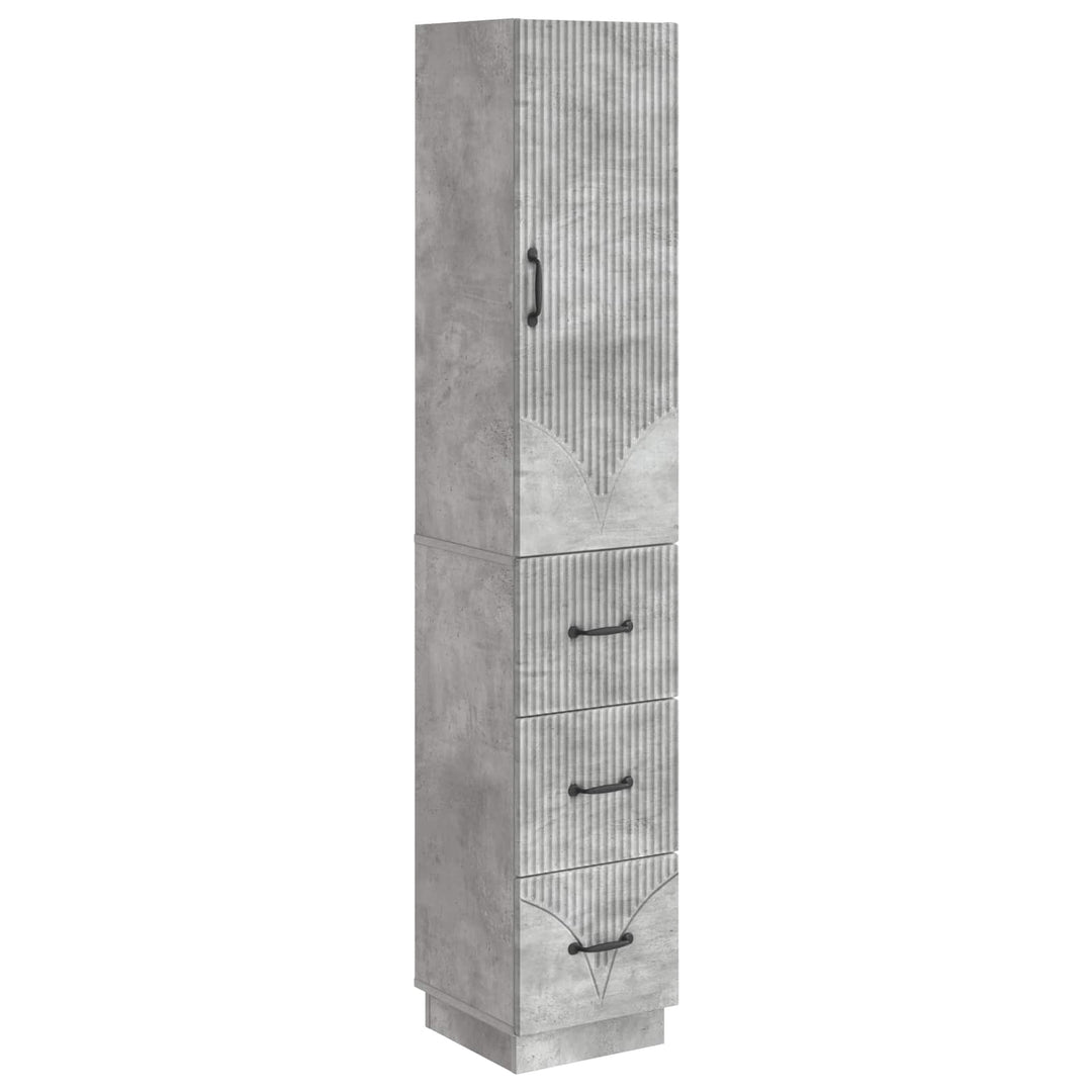 Skab Sæt 2 pcs Betongrå 33 x 34,5 x 87 cm Konstrueret træ