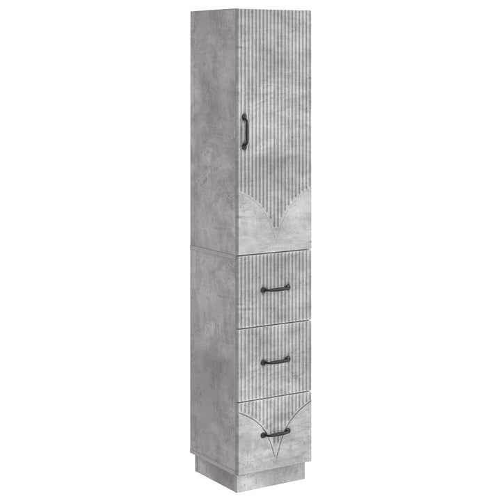 Skab Sæt 2 pcs Betongrå 33 x 34,5 x 87 cm Konstrueret træ